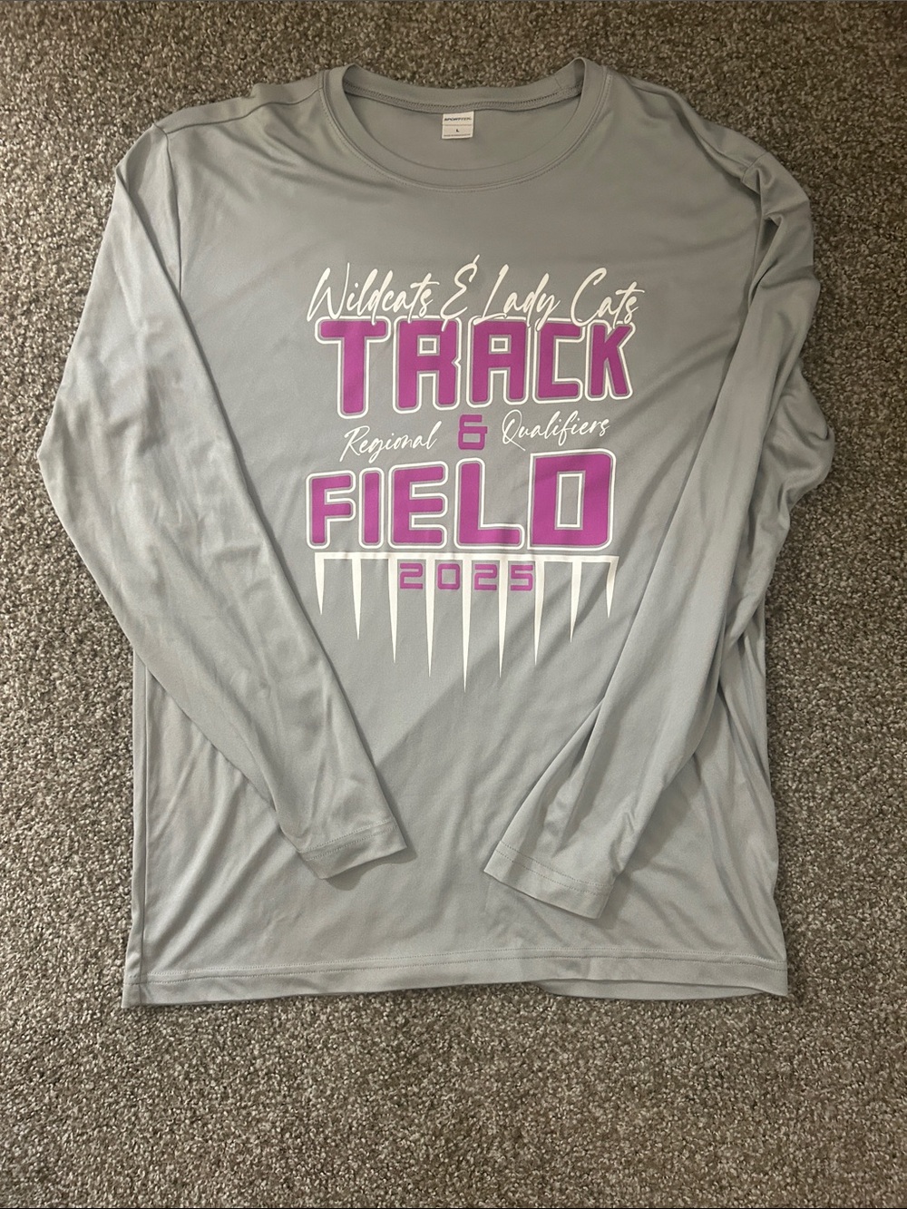 River Road Gray Long Sleeve 2025 Track & Field Tee